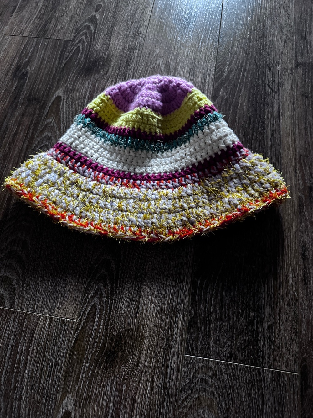 Vintage one of a kind Crochet Bucket Hat - Multicolor